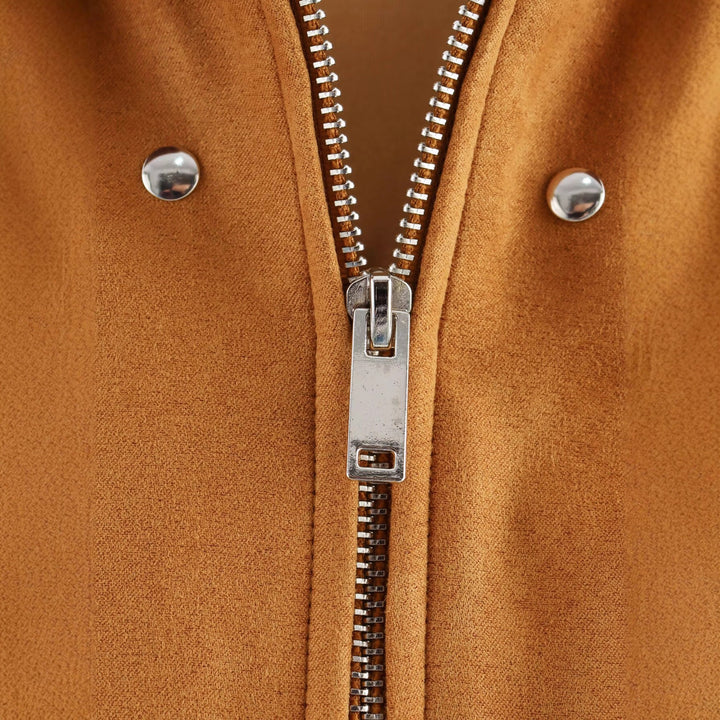 Women's Suede Jacket with Stud Detail | Cropped