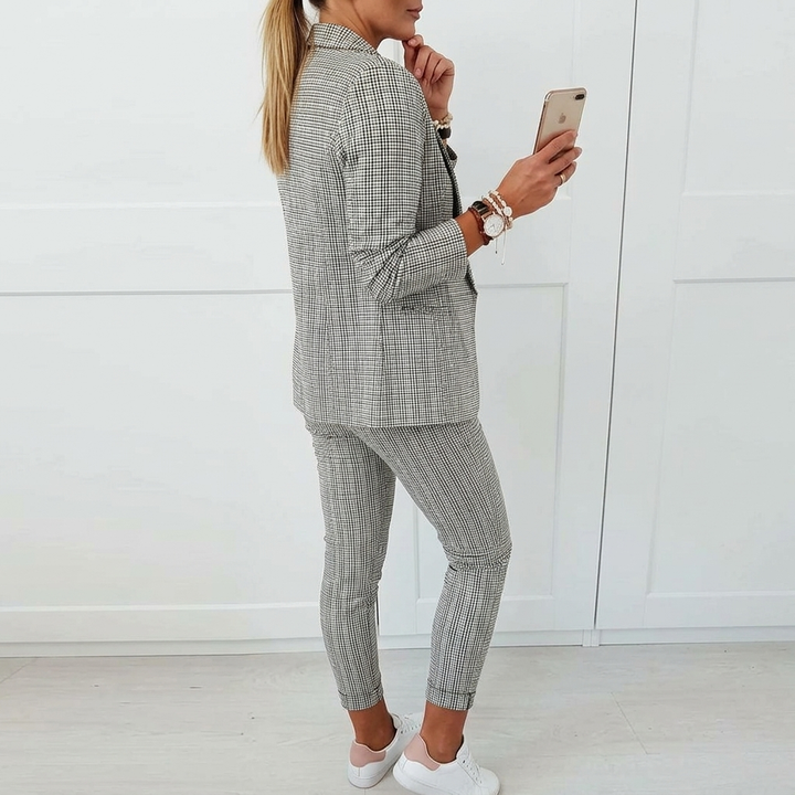 Women's Suits Blazer & Pants | Plaid Two Piece Set