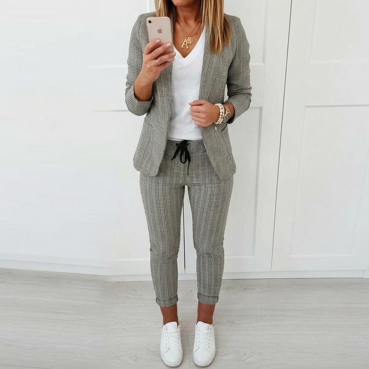 Women's Suits Blazer & Pants | Plaid Two Piece Set