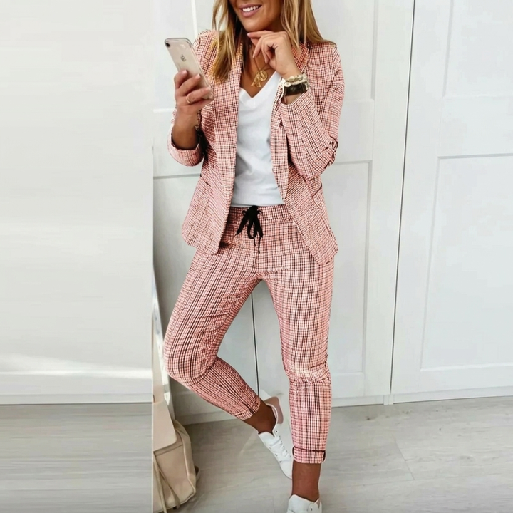 Women's Suits Blazer & Pants | Plaid Two Piece Set