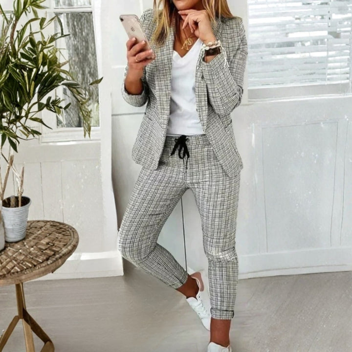 Women's Suits Blazer & Pants | Plaid Two Piece Set