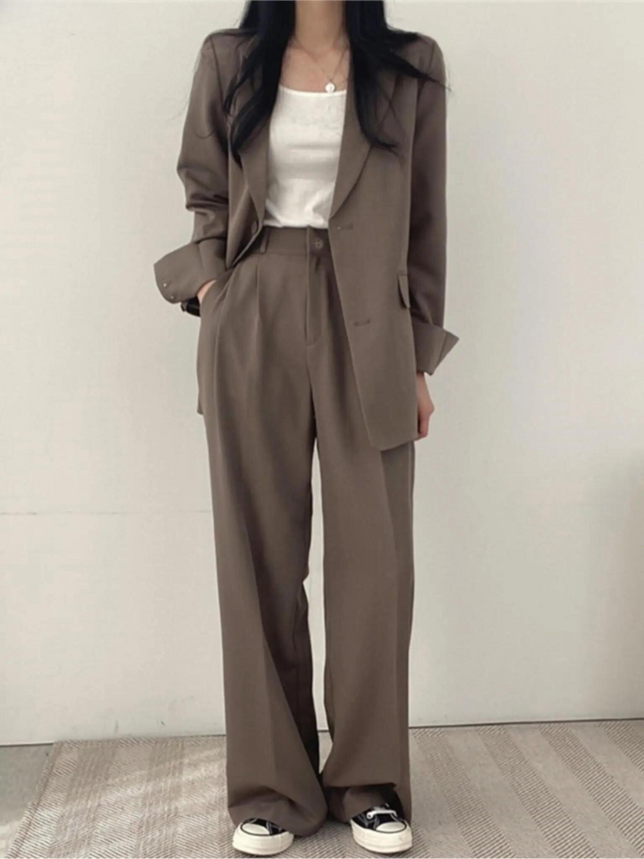 Women's Suits Blazer & Wide Leg Pants | Two Piece Set