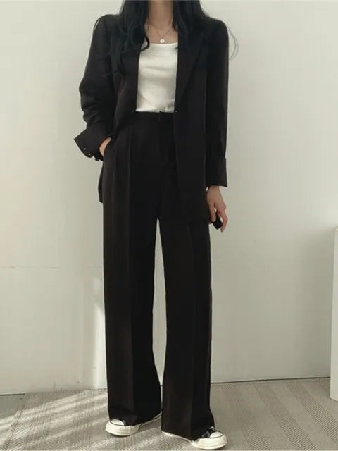 Women's Suits Blazer & Wide Leg Pants | Two Piece Set
