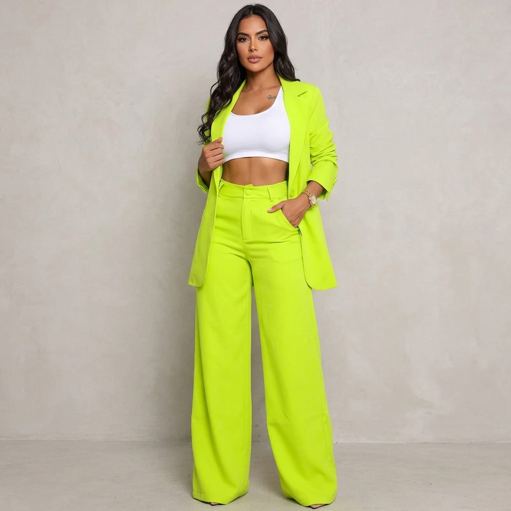 Women's Suits with Blazer & Wide Leg Pants | Work
