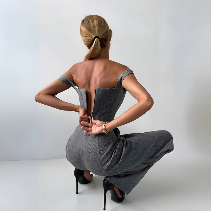 Women's Suits with Corset Top & Wide Leg Pants | 3-Piece Set