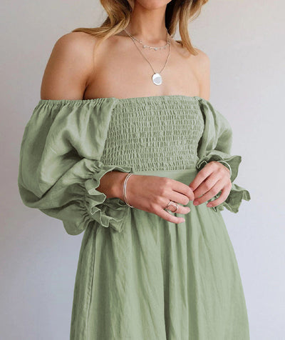 Women's Summer Dress 2-Way Wear & Smocked Waist | Midi