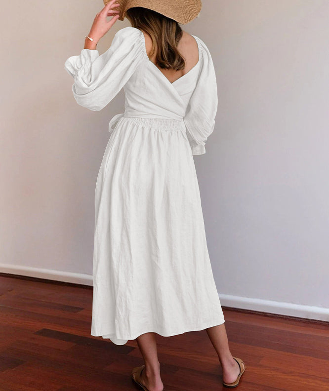 Women's Summer Dress 2-Way Wear & Smocked Waist | Midi