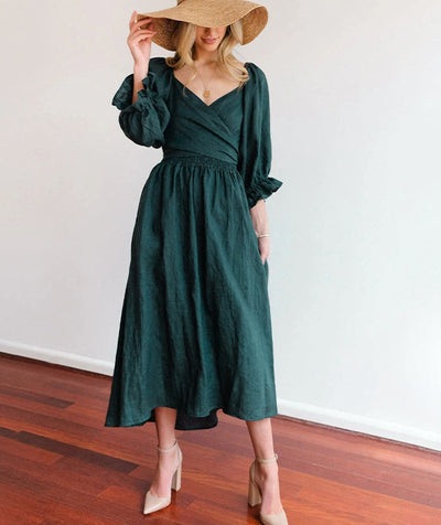 Women's Summer Dress 2-Way Wear & Smocked Waist | Midi