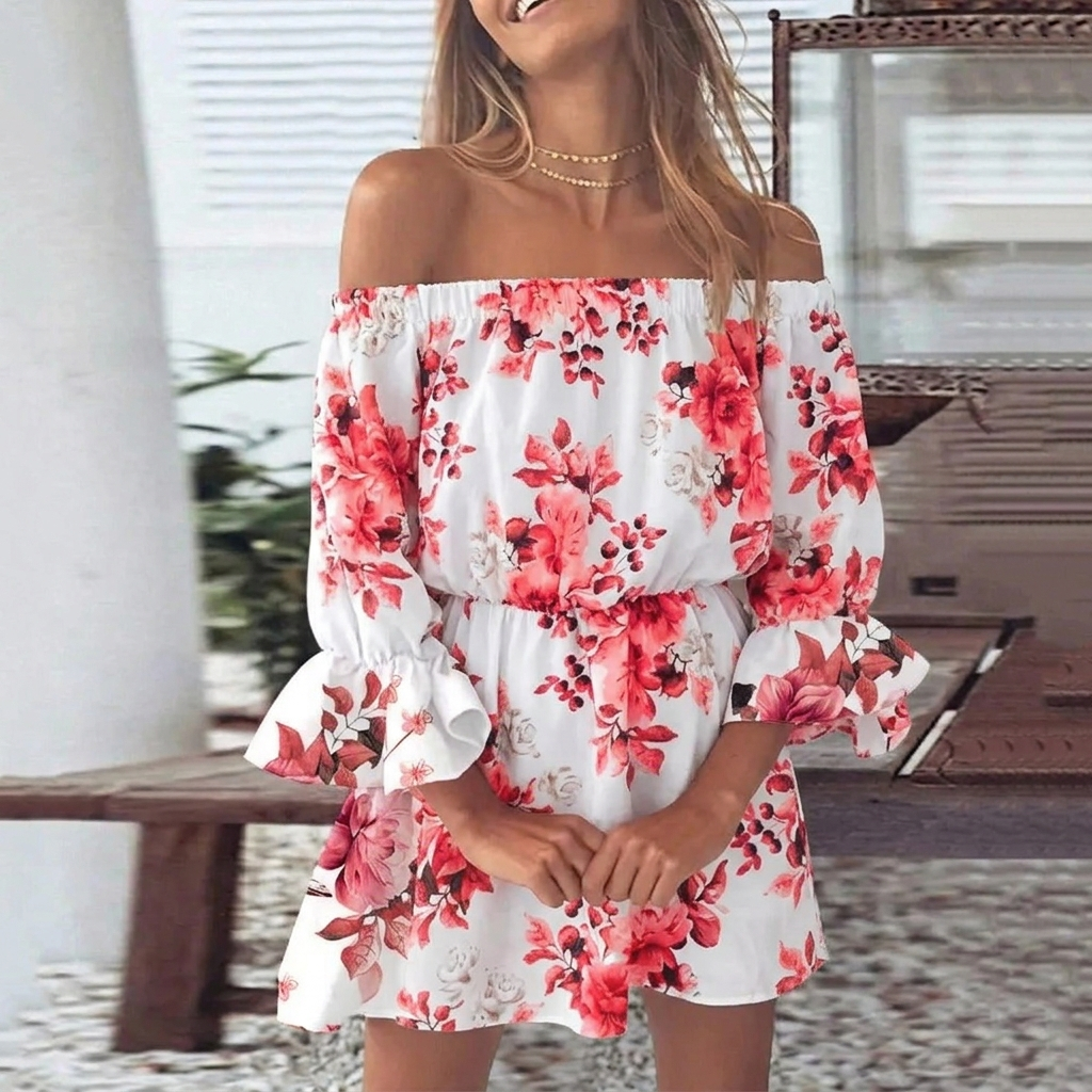 Women's Summer Dress Off Shoulder | Boho Mini