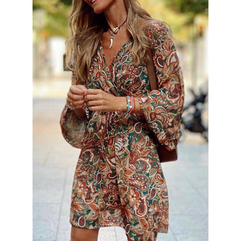 Women's Summer Dress V-Neck | Boho Mini