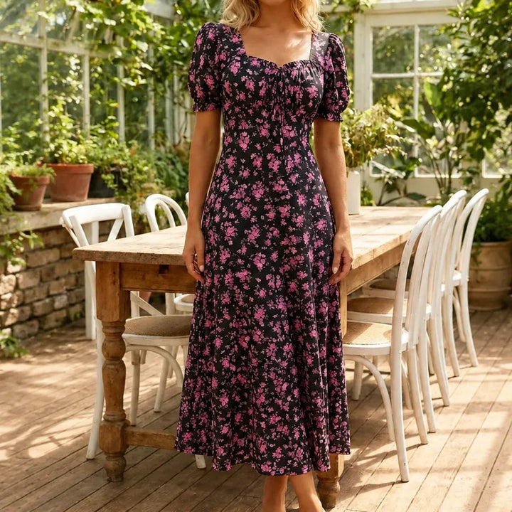 Women's Summer Dress with Puff Sleeve | Floral