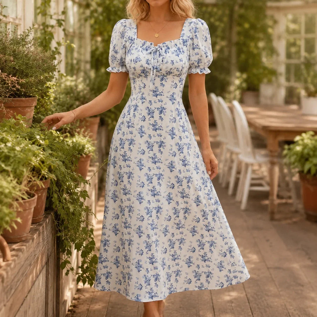 Women's Summer Dress with Puff Sleeve | Floral