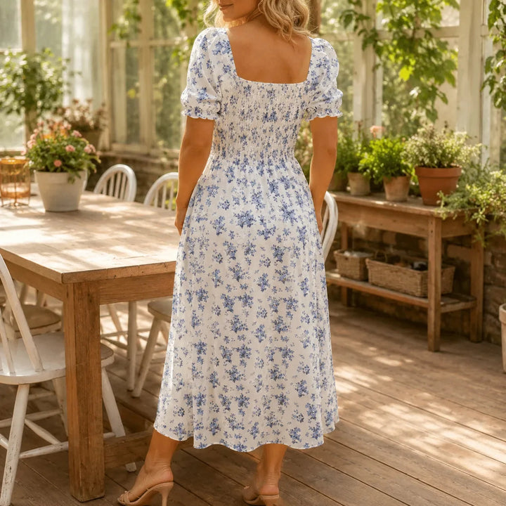 Women's Summer Dress with Puff Sleeve | Floral