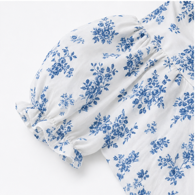 Women's Summer Dress with Puff Sleeve | Floral