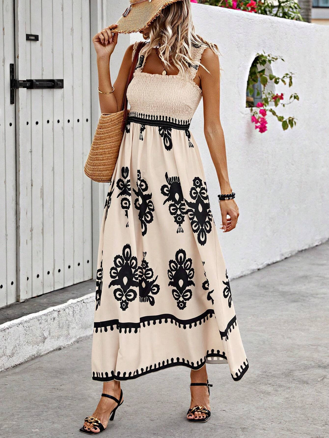 Women's Summer Dress with Smocked Bodice | Boho Maxi