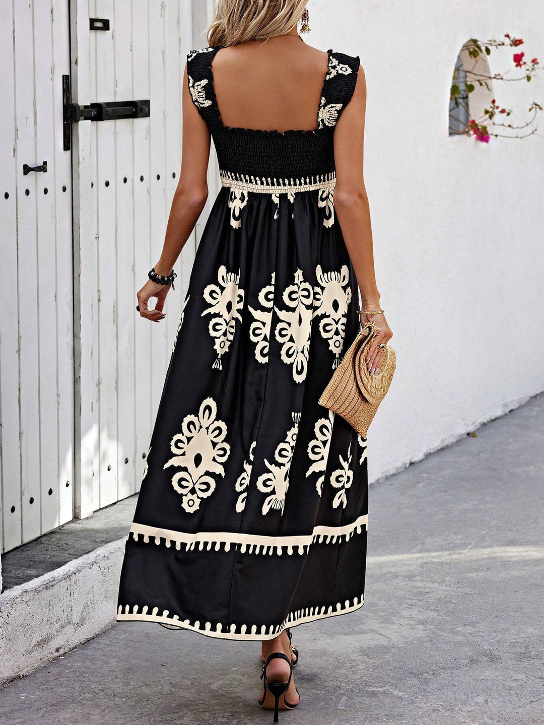 Women's Summer Dress with Smocked Bodice | Boho Maxi
