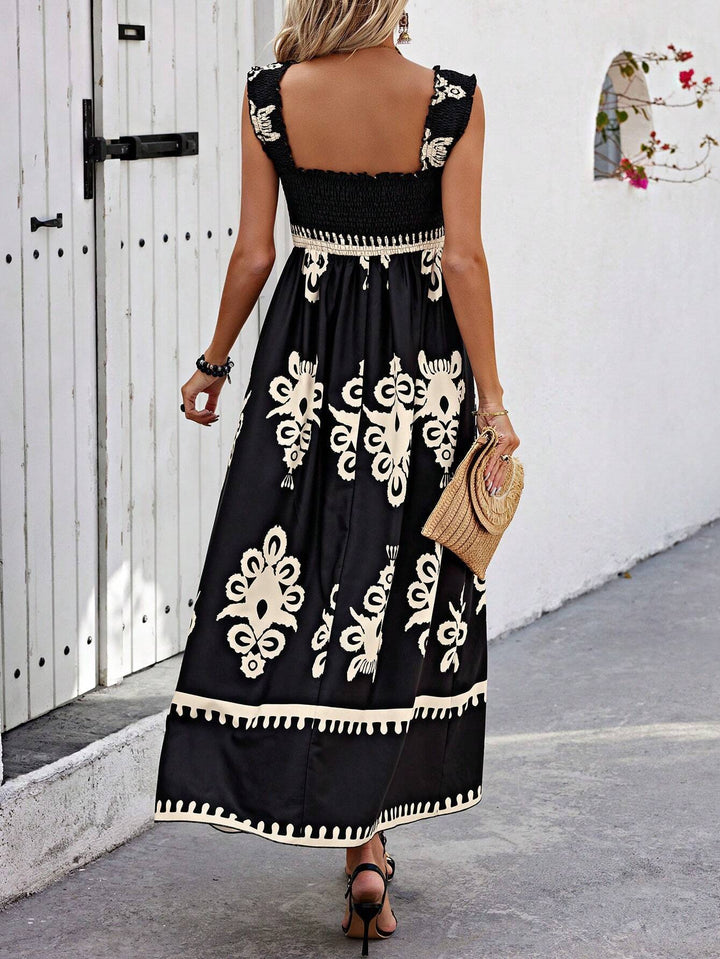 Women's Summer Dress with Smocked Bodice | Boho Maxi