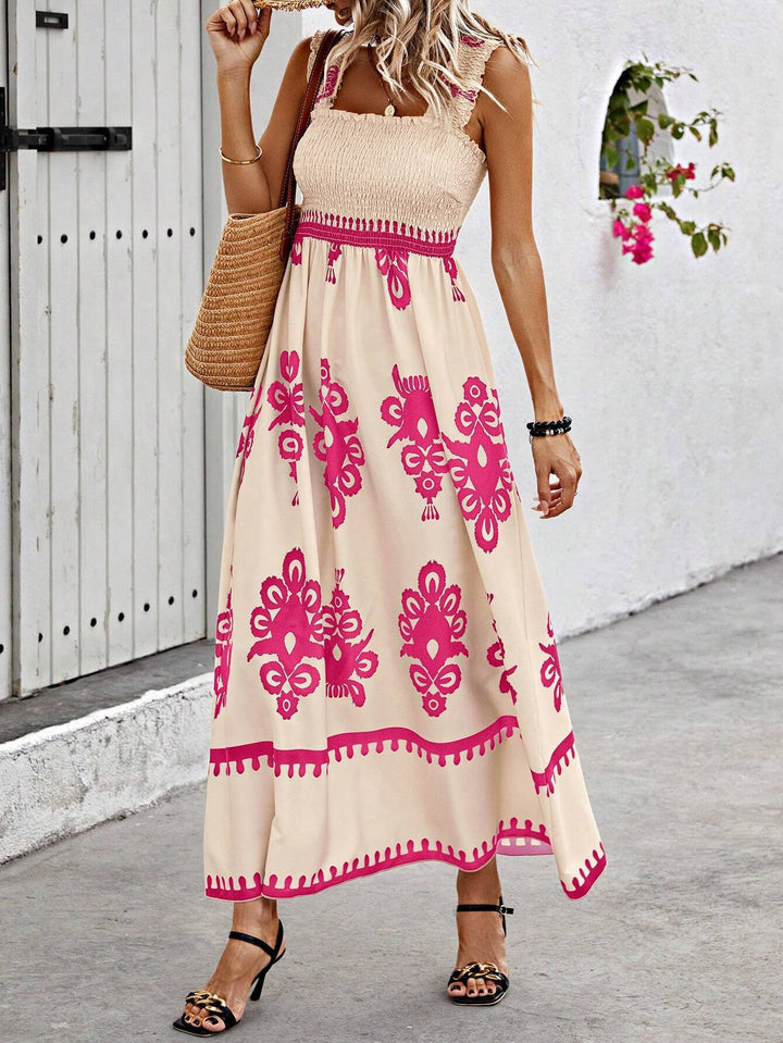 Women's Summer Dress with Smocked Bodice | Boho Maxi