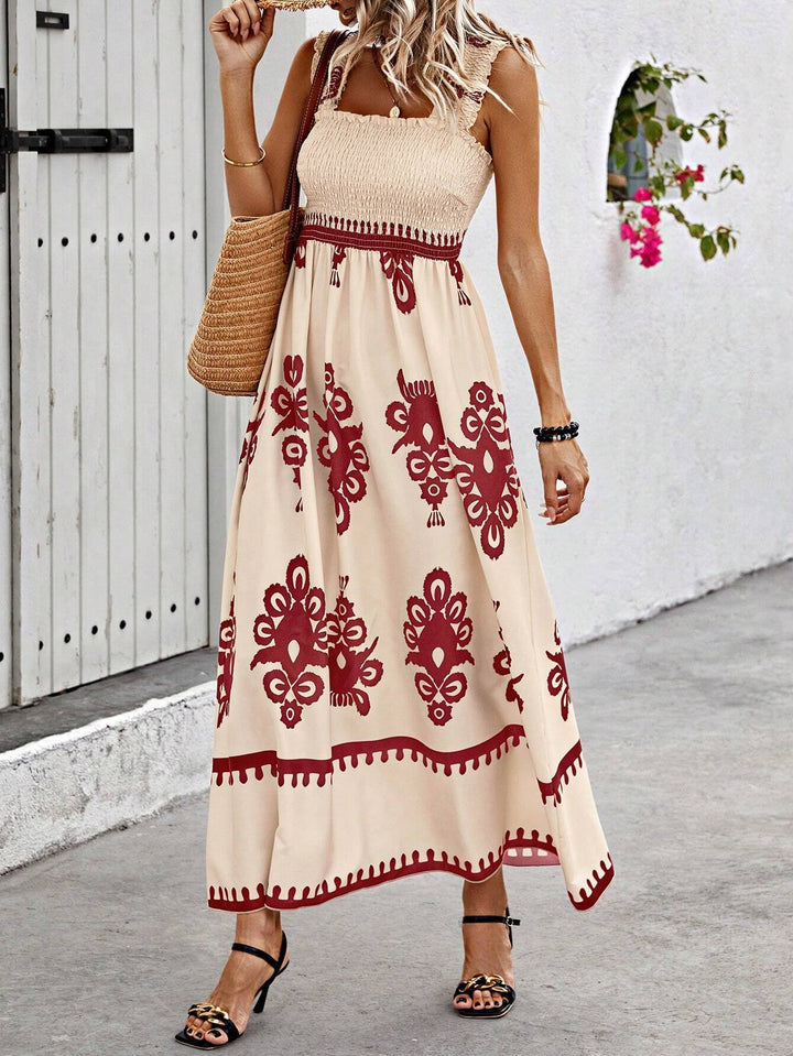 Women's Summer Dress with Smocked Bodice | Boho Maxi