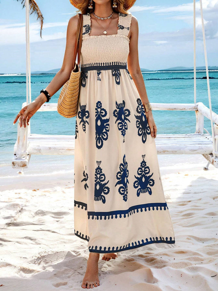 Women's Summer Dress with Smocked Bodice | Boho Maxi