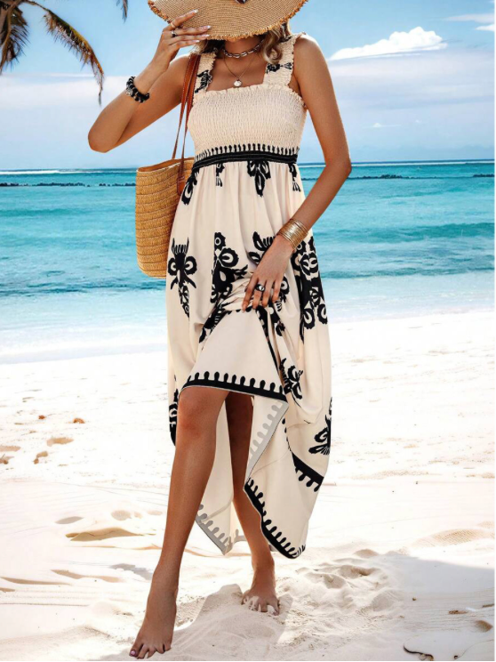 Women's Summer Dress with Smocked Bodice | Boho Maxi