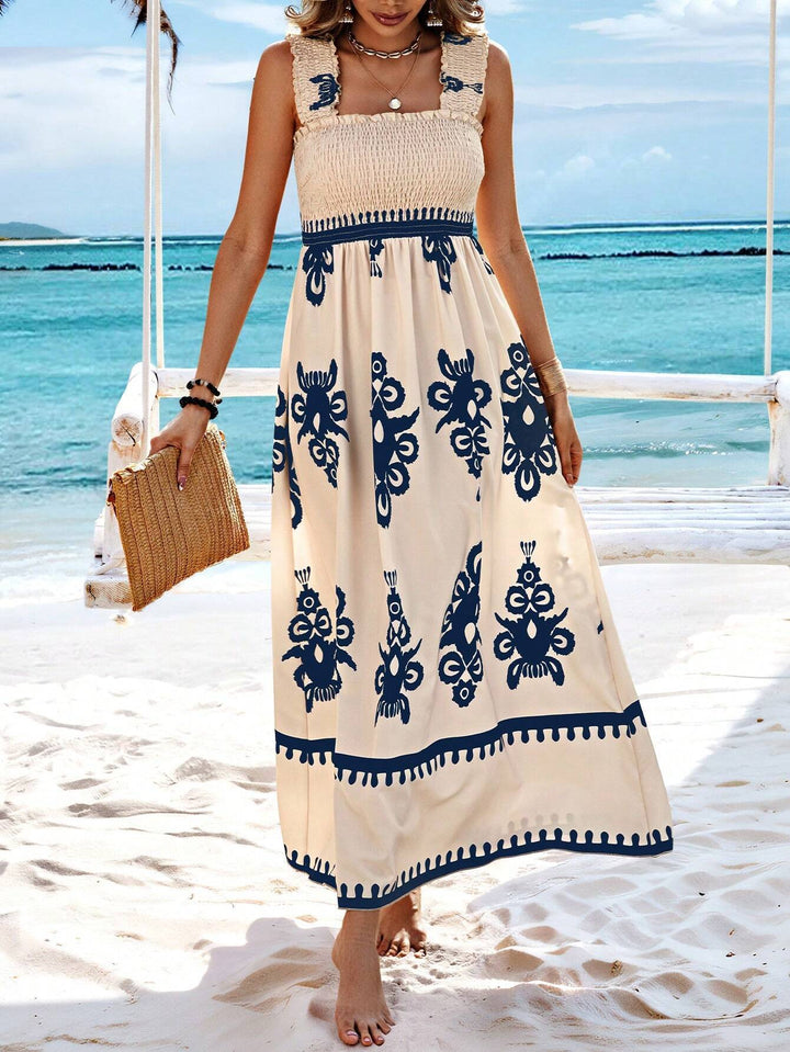 Women's Summer Dress with Smocked Bodice | Boho Maxi