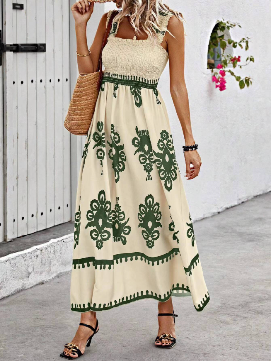 Women's Summer Dress with Smocked Bodice | Boho Maxi