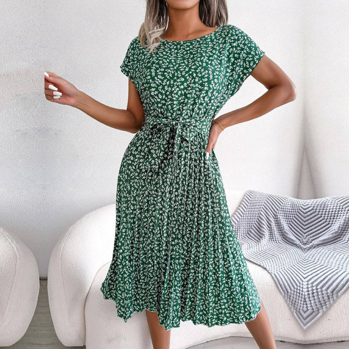 Women's Summer Dress with Tie Waist | Floral Midi