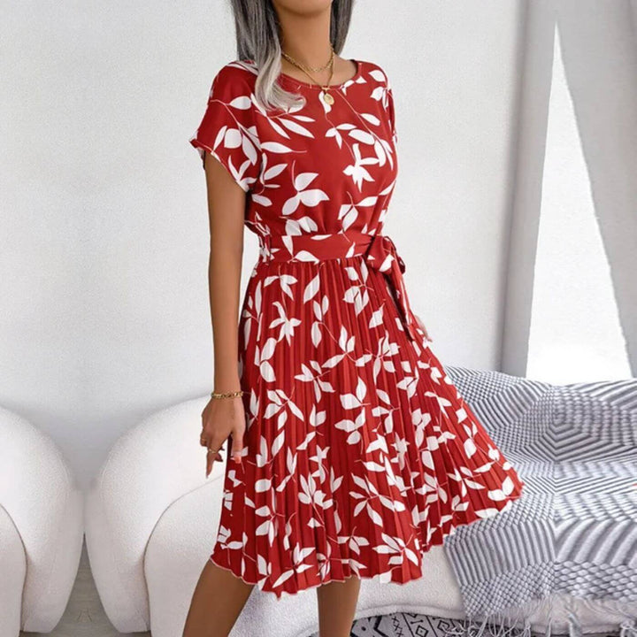Women's Summer Dress with Tie Waist | Floral Midi