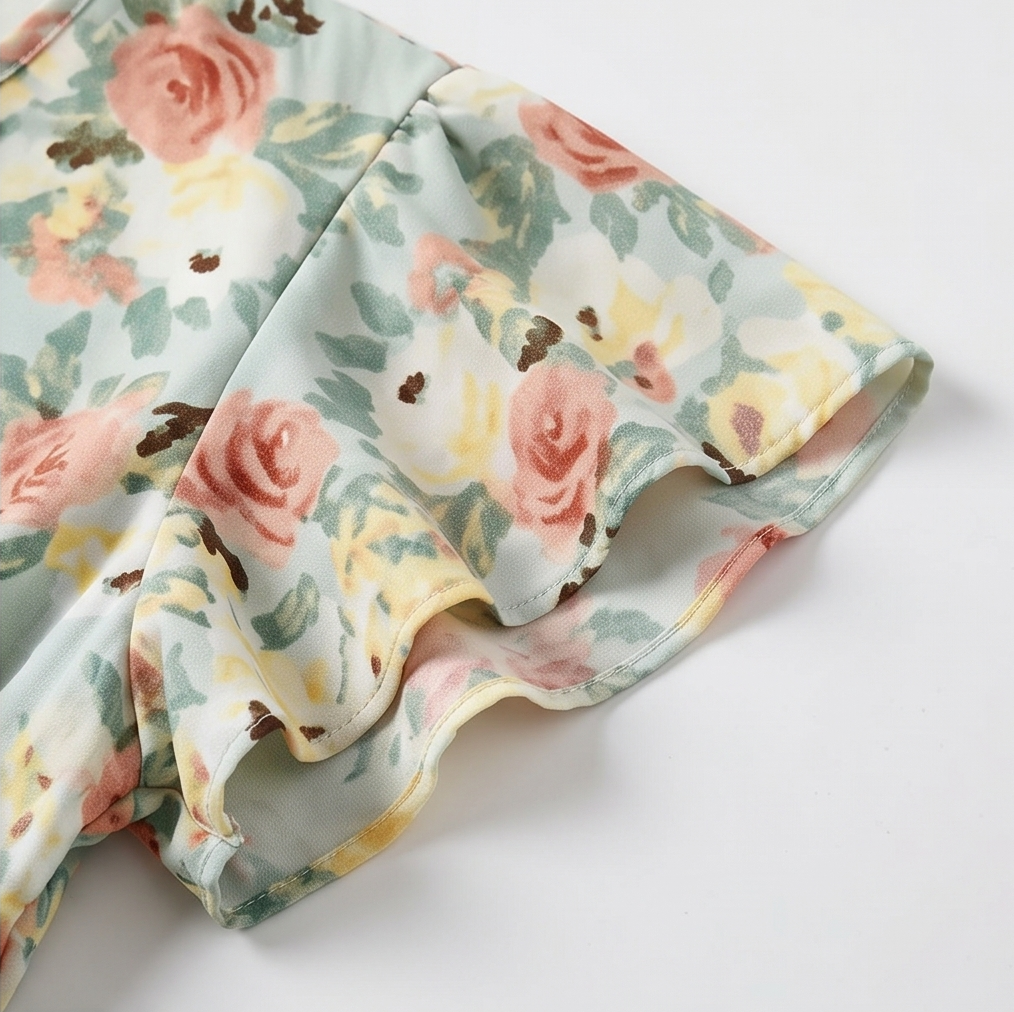 Women's Summer Dress with Wrap V-Neck | Smocked