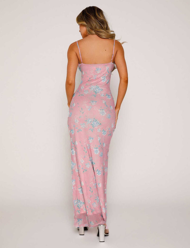 Women’s Sundress Maxi with Floral Print & Thin Straps | Summer