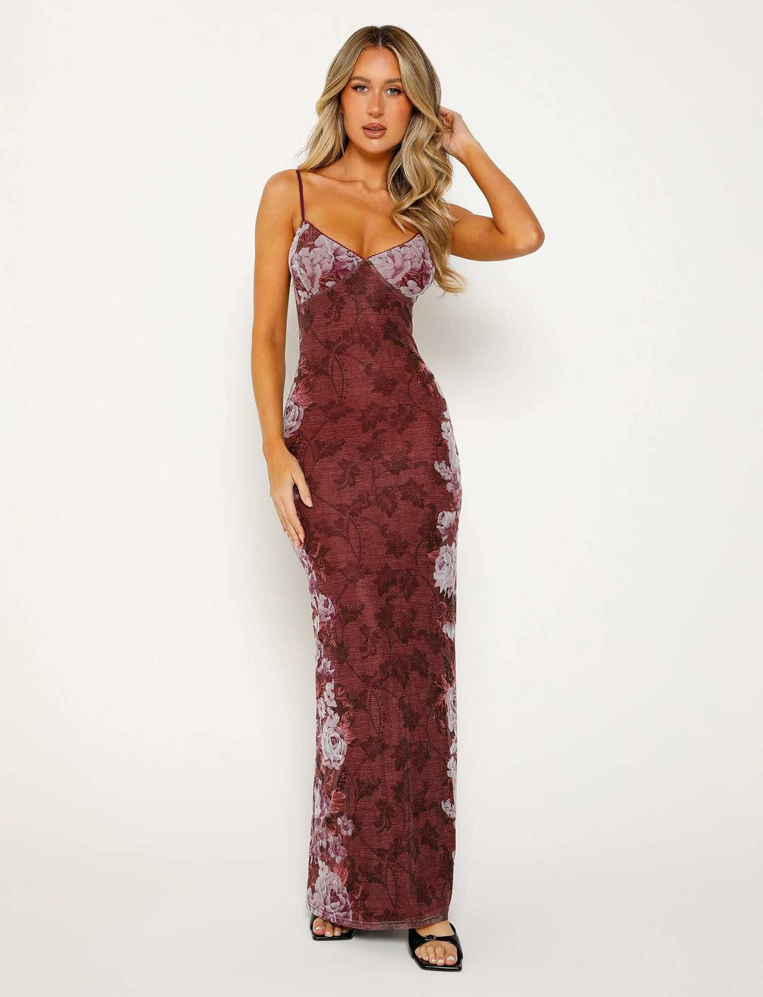 Women’s Sundress Maxi with Floral Print & Thin Straps | Summer