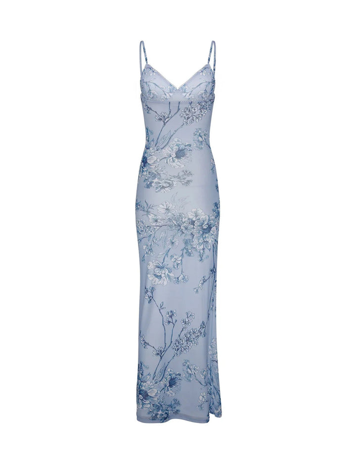 Women’s Sundress Maxi with Floral Print & Thin Straps | Summer