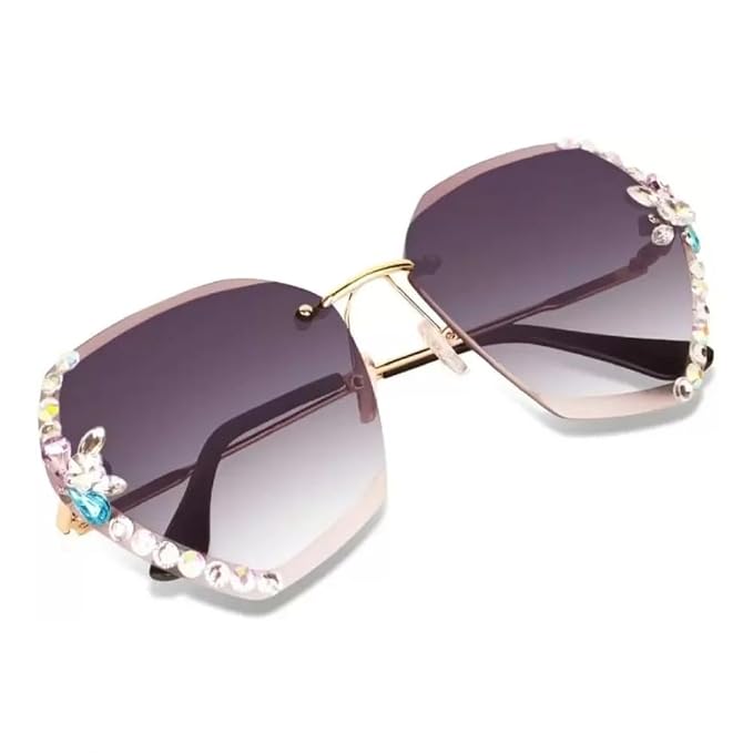 Women’s Sunglasses Oversized Geometric | Rhinestone Gradient