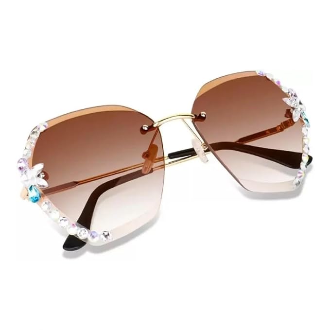 Women’s Sunglasses Oversized Geometric | Rhinestone Gradient