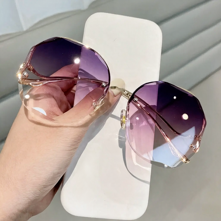 Women’s Sunglasses Oversized Rimless Geometric | Gradient Lens