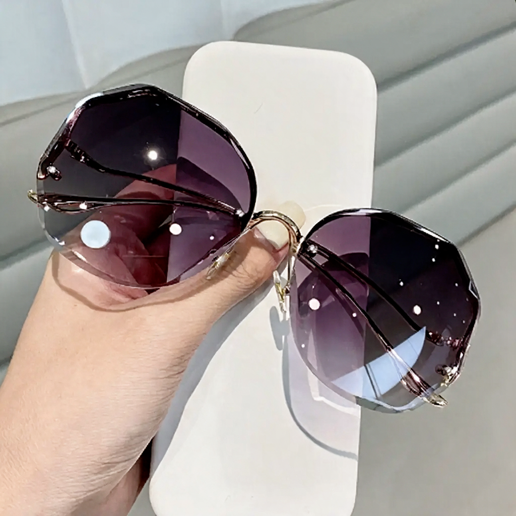 Women’s Sunglasses Oversized Rimless Geometric | Gradient Lens