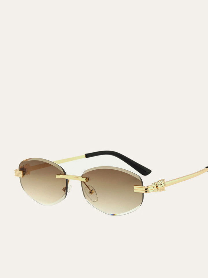 Women’s Sunglasses Rimless Oval Gradient Lens | Y2K