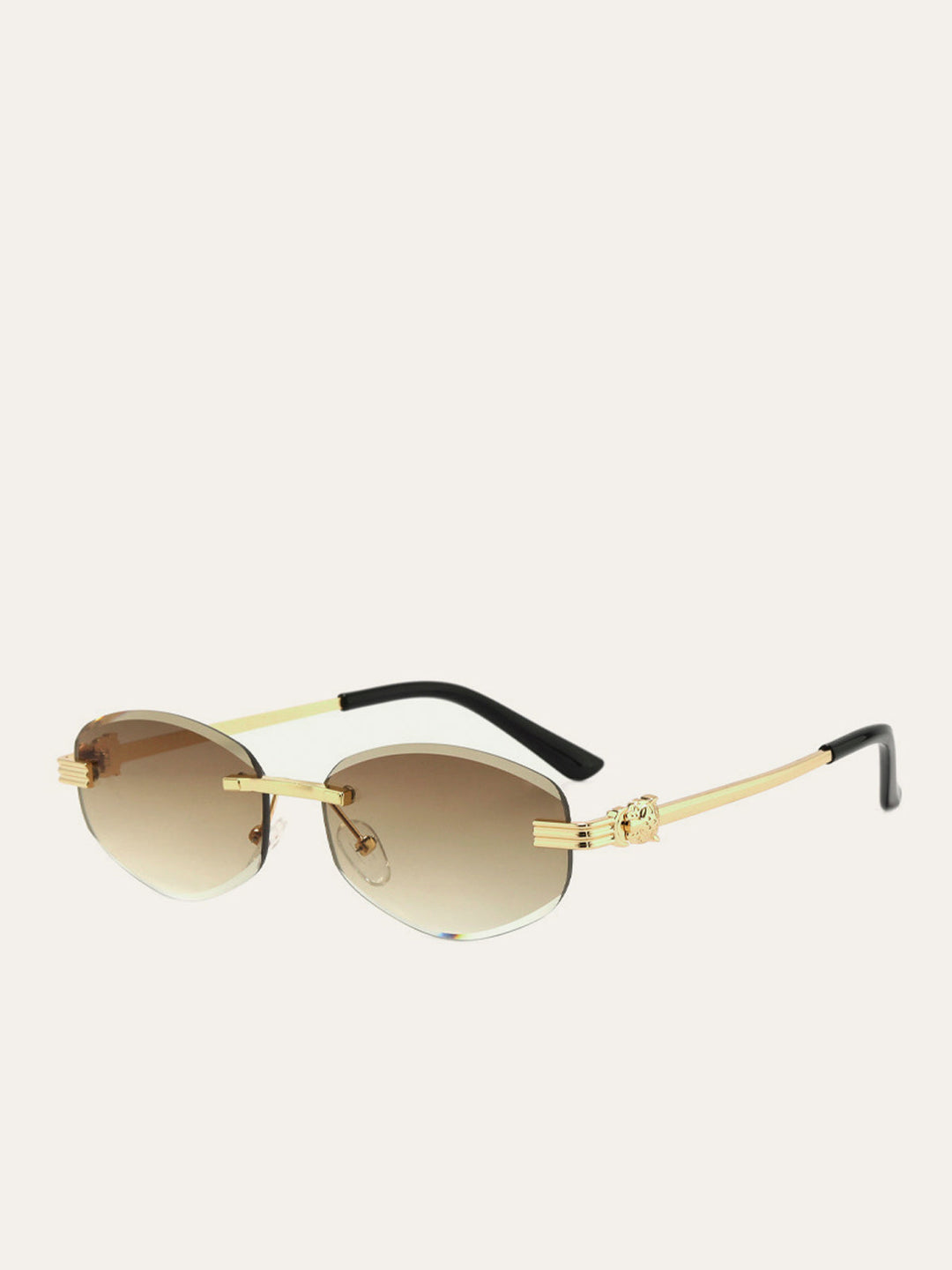 Women’s Sunglasses Rimless Oval Gradient Lens | Y2K