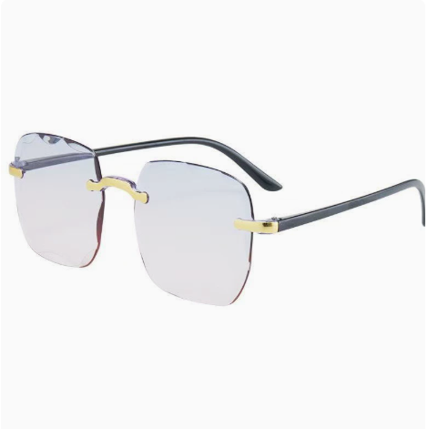 Women’s Sunglasses Rimless Square Wavy Edge | Gradient Lens