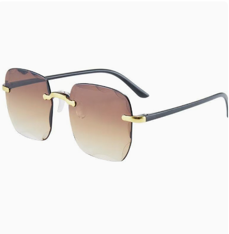 Women’s Sunglasses Rimless Square Wavy Edge | Gradient Lens