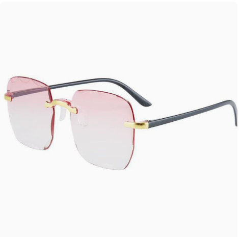 Women’s Sunglasses Rimless Square Wavy Edge | Gradient Lens