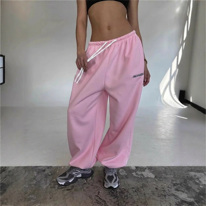 Women's Sweatpants with Baggy Fit & Side Stripe | Drawstring