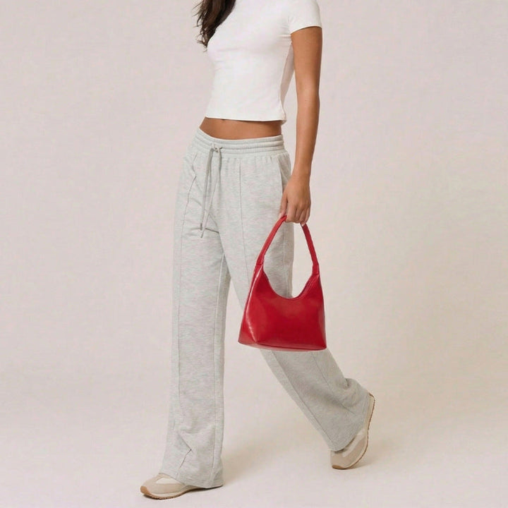 Women's Sweatpants with High Waist & Front Seam | Wide Leg