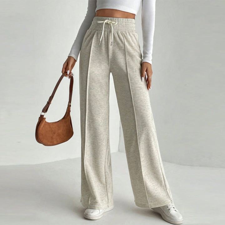 Women's Sweatpants with High Waist & Front Seam | Wide Leg