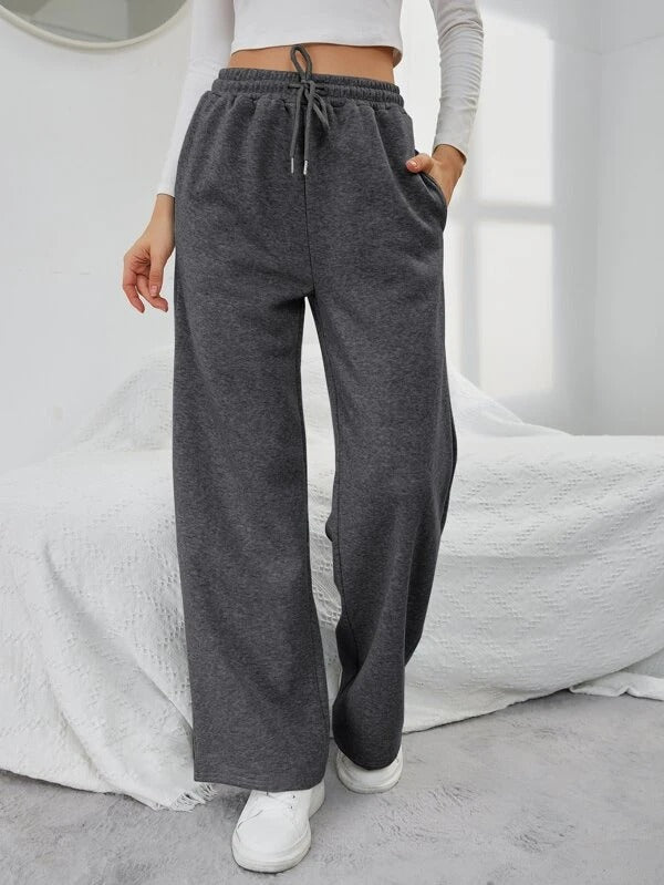 Women's Sweatpants with Wide Leg & Drawstring | High Waist