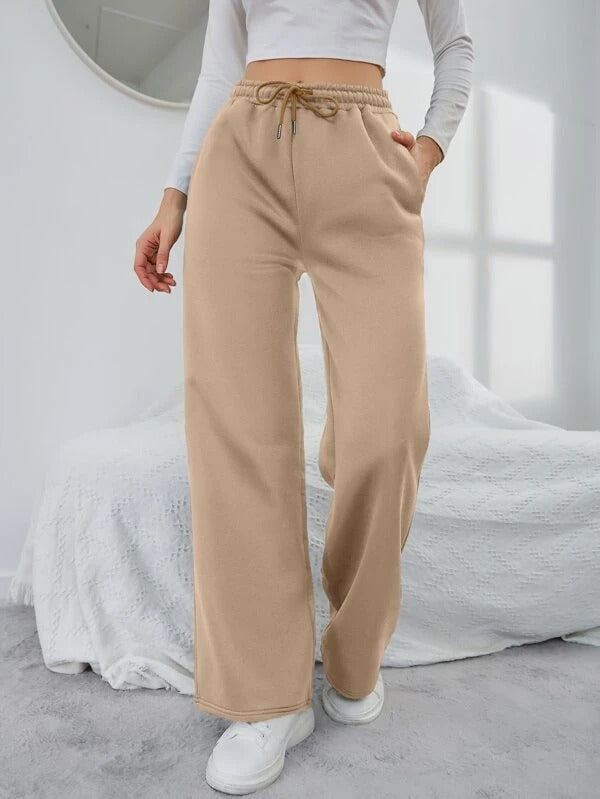 Women's Sweatpants with Wide Leg & Drawstring | High Waist