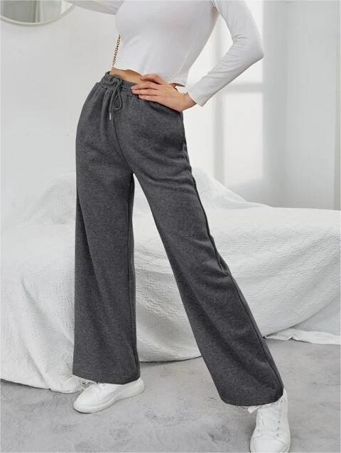 Women's Sweatpants with Wide Leg & Drawstring | High Waist