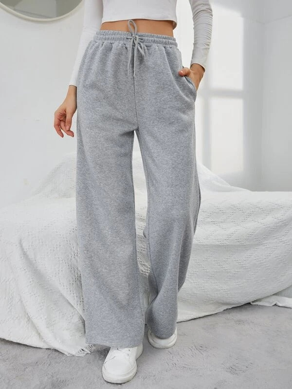 Women's Sweatpants with Wide Leg & Drawstring | High Waist