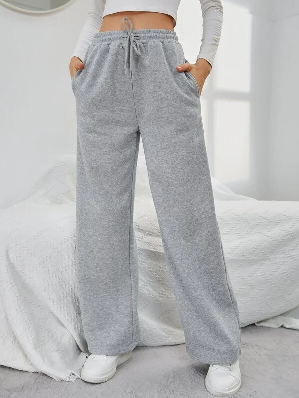 Women's Sweatpants with Wide Leg & Drawstring | High Waist